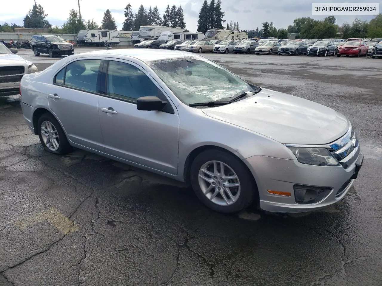 2012 Ford Fusion S VIN: 3FAHP0GA9CR259934 Lot: 68468054