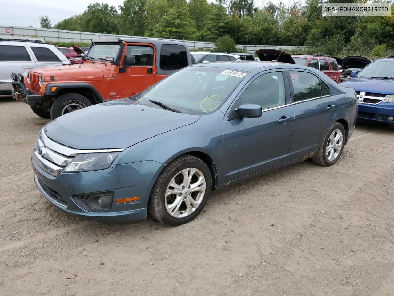 2012 Ford Fusion Se VIN: 3FAHP0HAXCR219750 Lot: 68505444