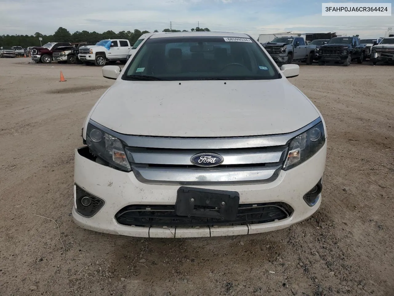 2012 Ford Fusion Sel VIN: 3FAHP0JA6CR364424 Lot: 68599534