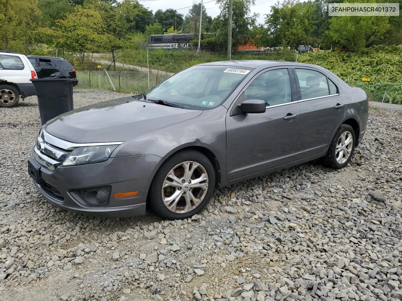 2012 Ford Fusion Se VIN: 3FAHP0HA5CR401372 Lot: 68893164