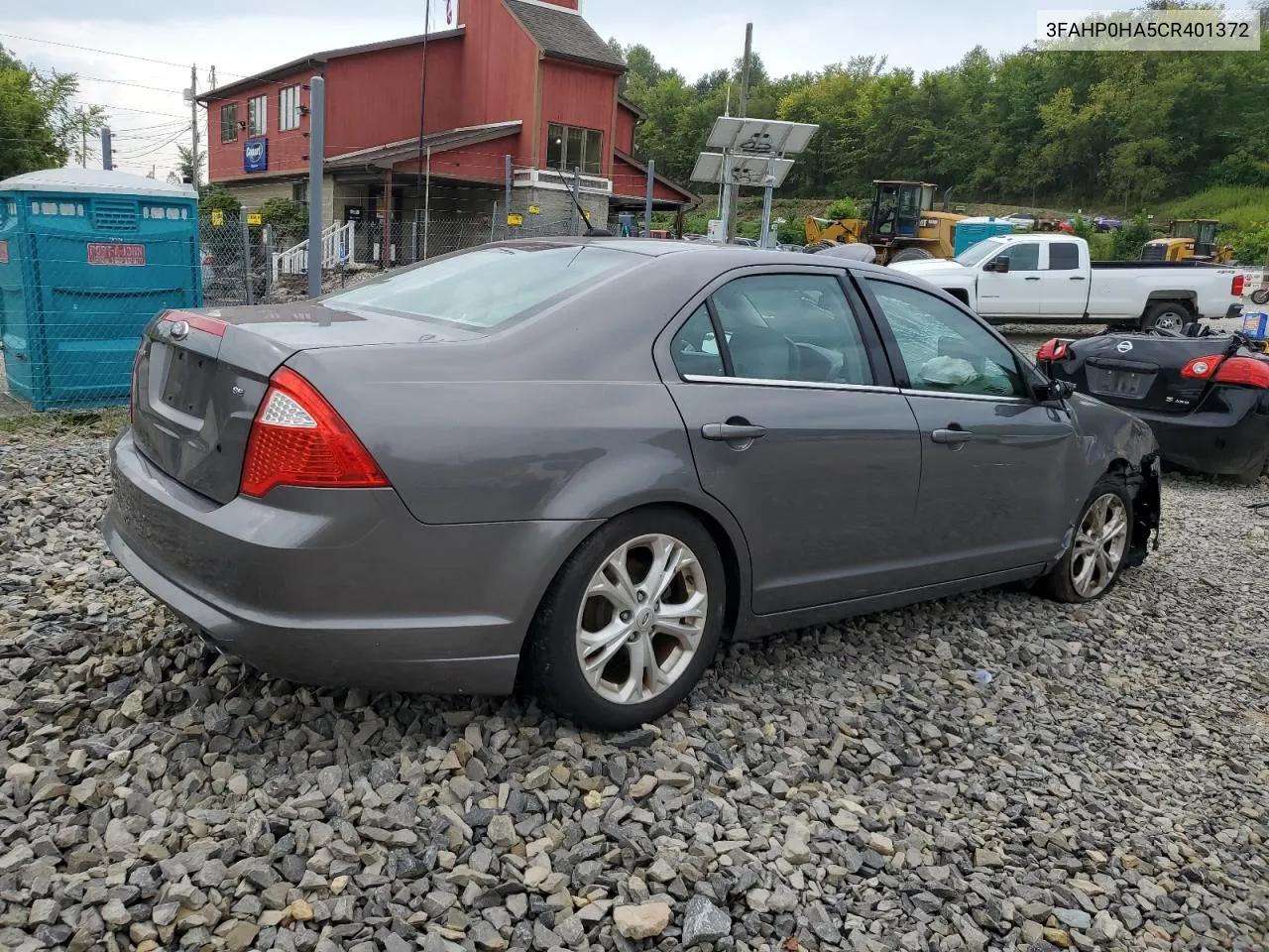 2012 Ford Fusion Se VIN: 3FAHP0HA5CR401372 Lot: 68893164