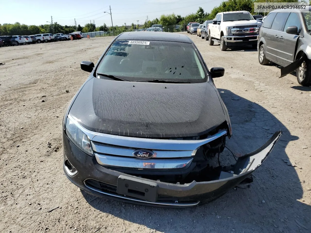 2012 Ford Fusion Sel VIN: 3FAHP0JA4CR394652 Lot: 68930924