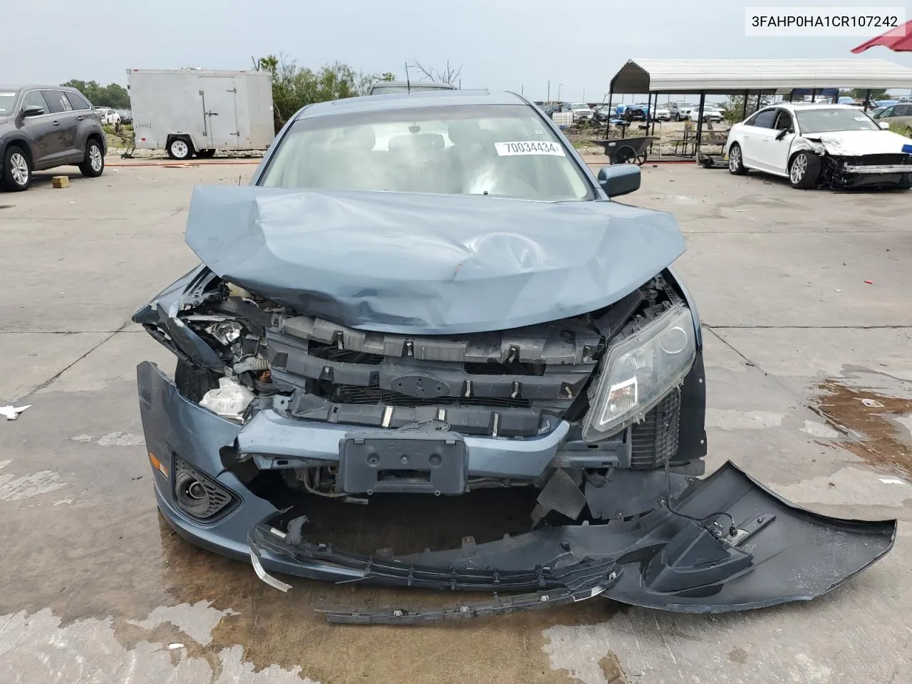 2012 Ford Fusion Se VIN: 3FAHP0HA1CR107242 Lot: 70034434