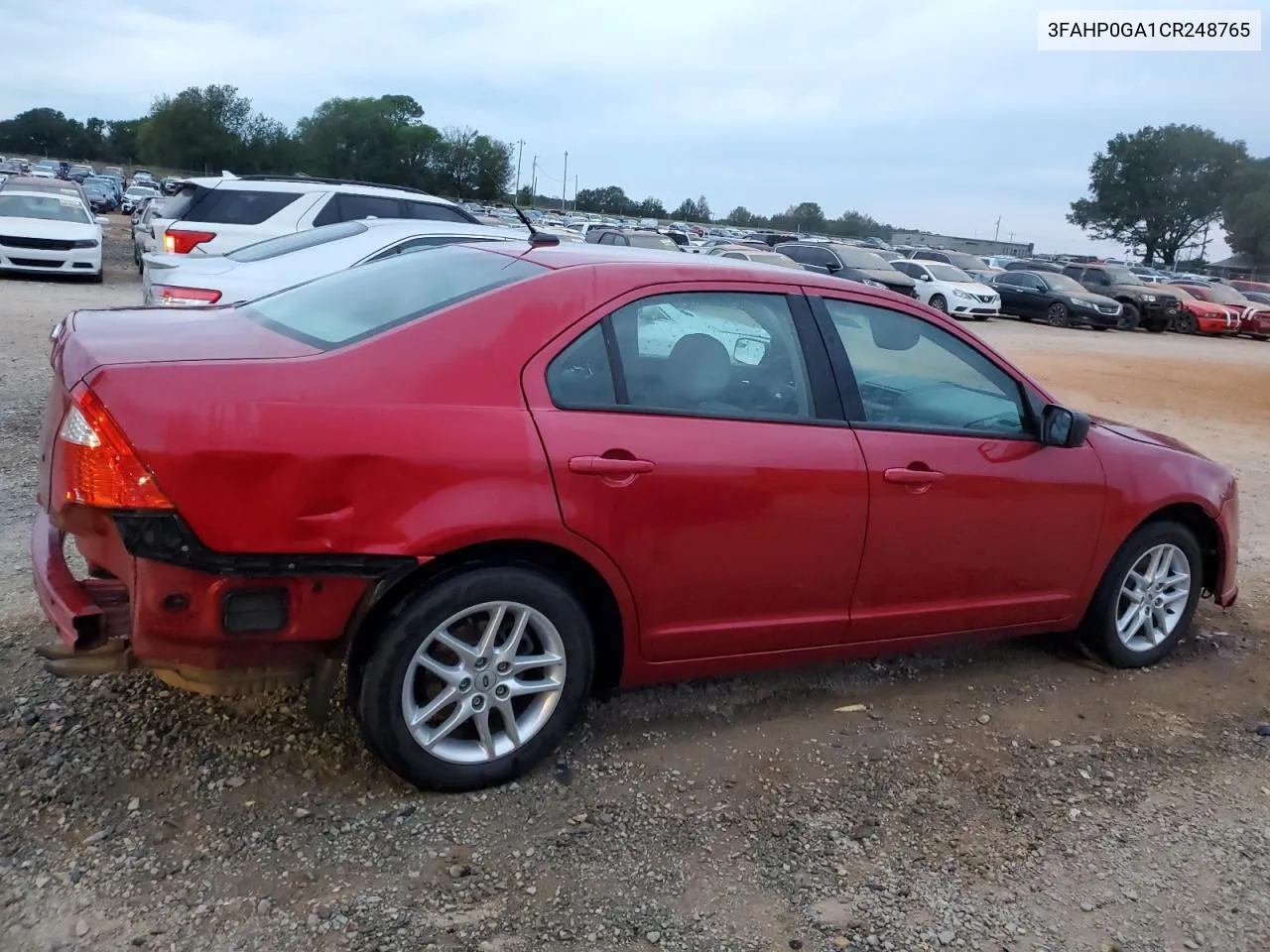 2012 Ford Fusion S VIN: 3FAHP0GA1CR248765 Lot: 70224524