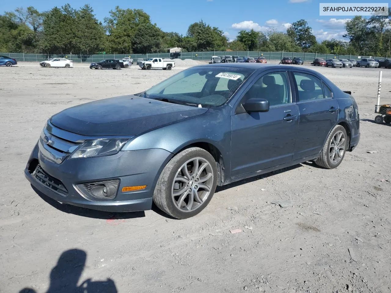 3FAHP0JA7CR229274 2012 Ford Fusion Sel