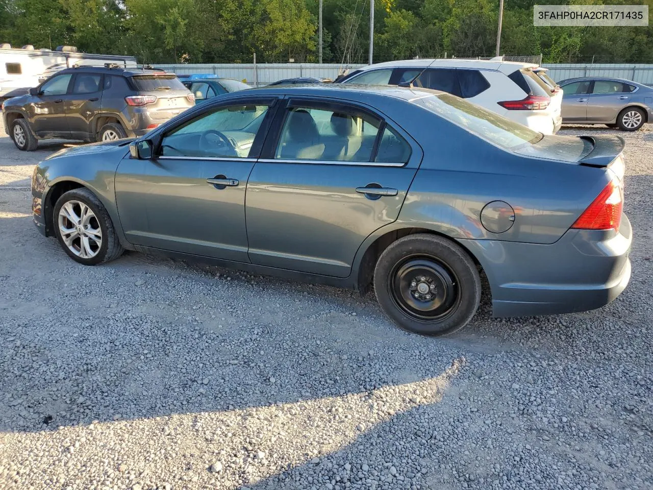 2012 Ford Fusion Se VIN: 3FAHP0HA2CR171435 Lot: 70598614