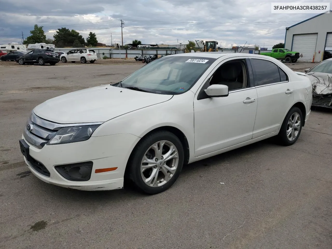 2012 Ford Fusion Se VIN: 3FAHP0HA3CR438257 Lot: 70611024