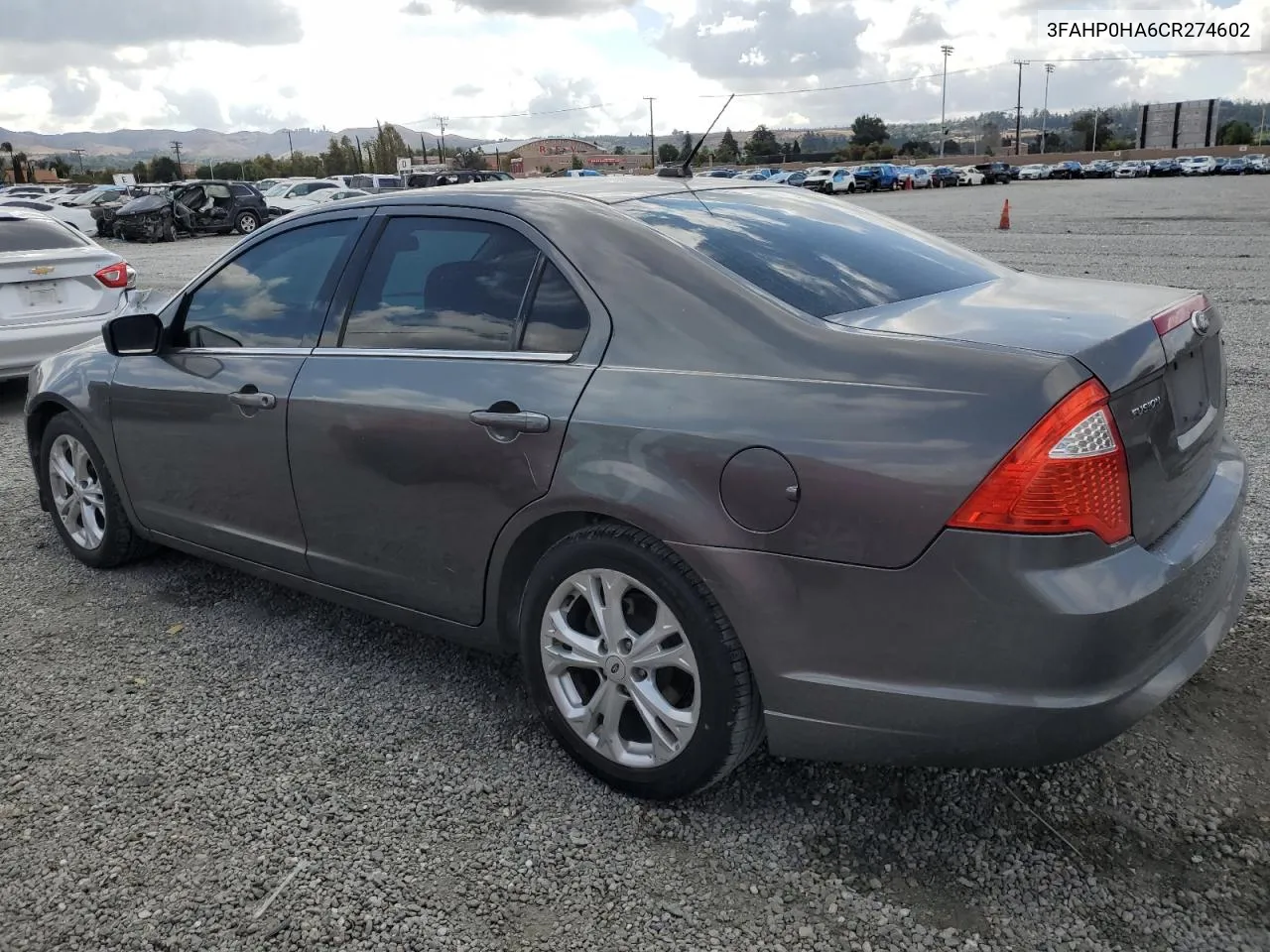 2012 Ford Fusion Se VIN: 3FAHP0HA6CR274602 Lot: 70861974