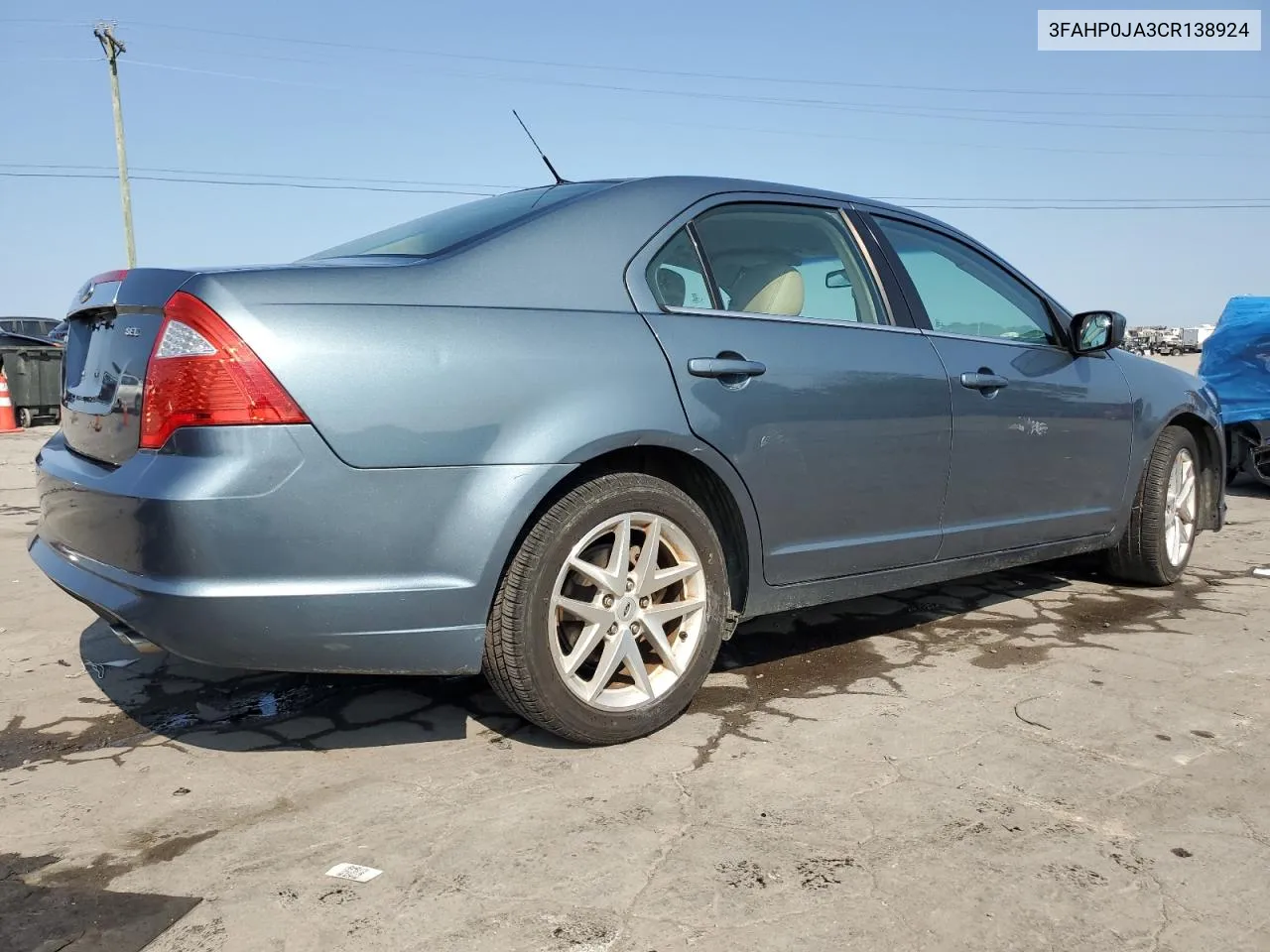 2012 Ford Fusion Sel VIN: 3FAHP0JA3CR138924 Lot: 70890384