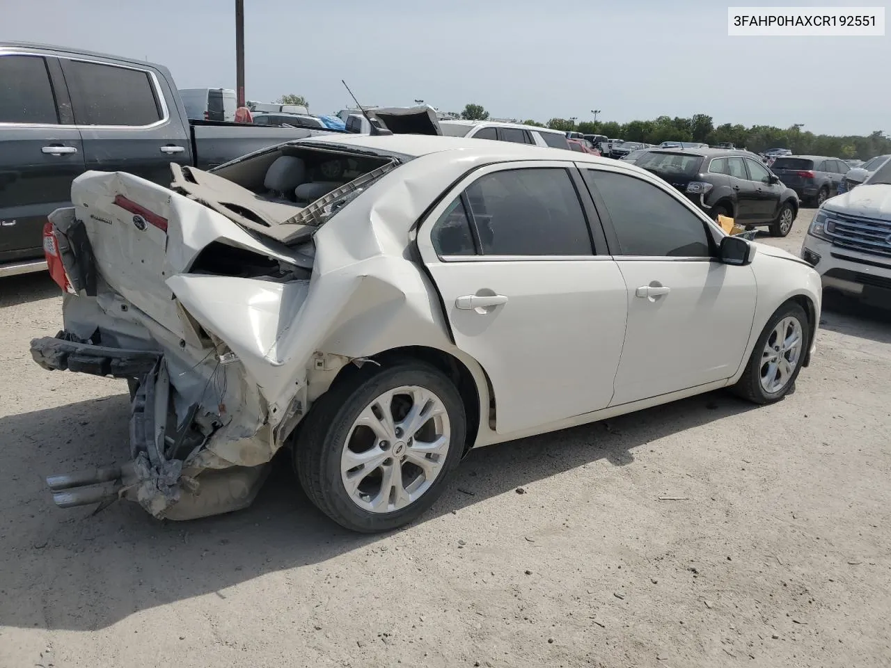 2012 Ford Fusion Se VIN: 3FAHP0HAXCR192551 Lot: 71061564