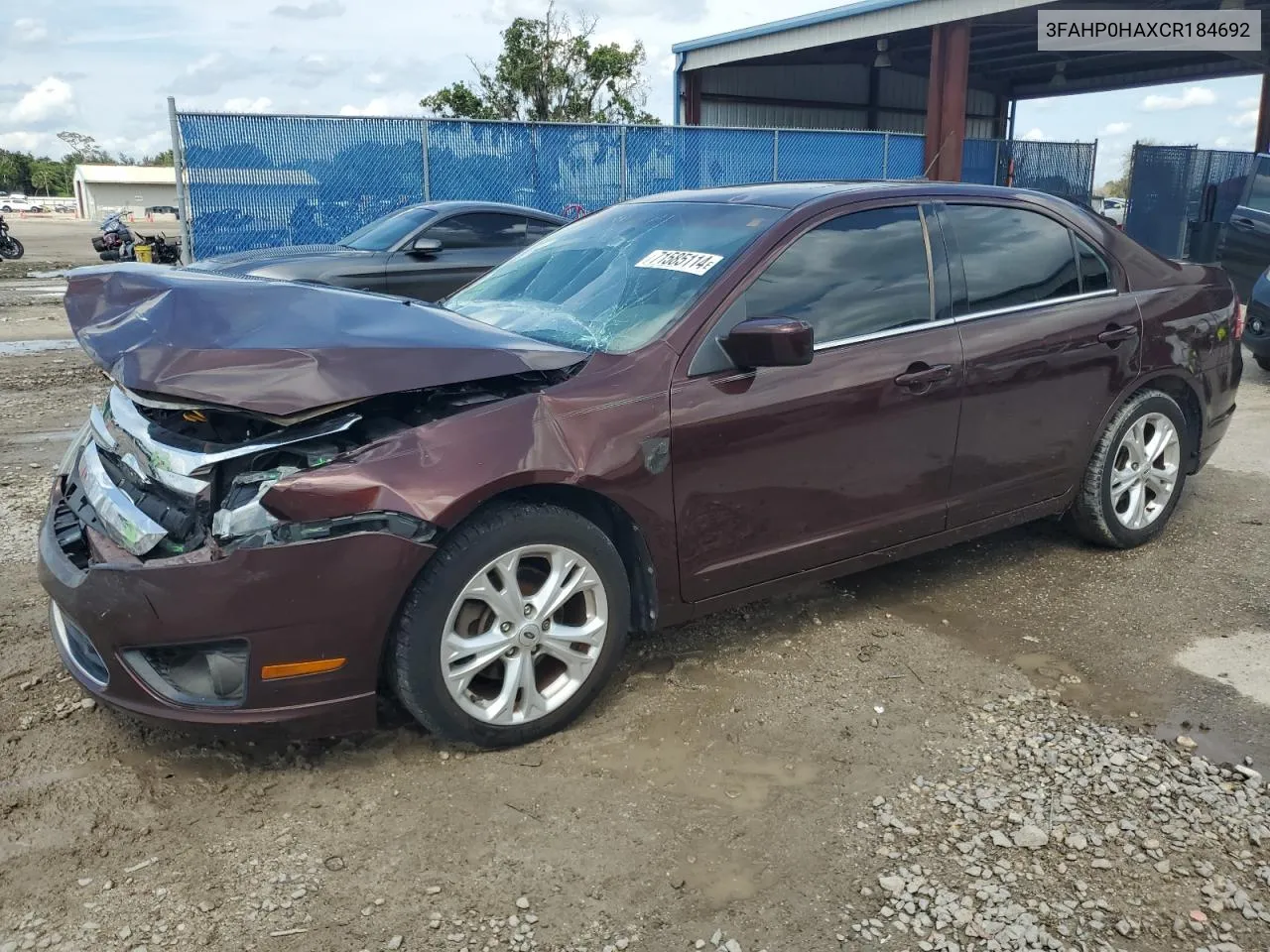 2012 Ford Fusion Se VIN: 3FAHP0HAXCR184692 Lot: 71585114