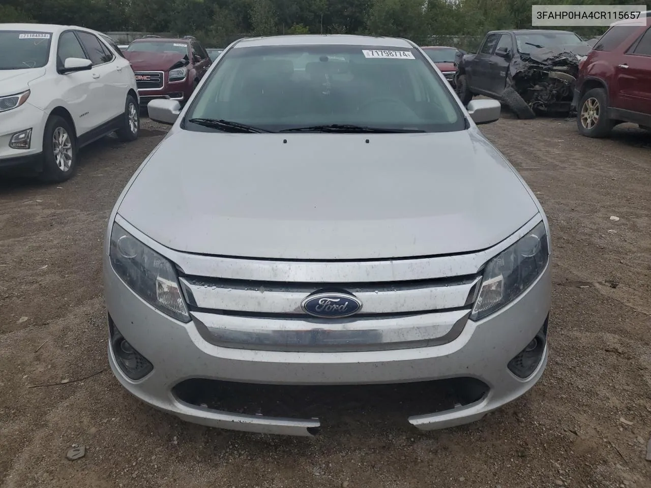 2012 Ford Fusion Se VIN: 3FAHP0HA4CR115657 Lot: 71798774