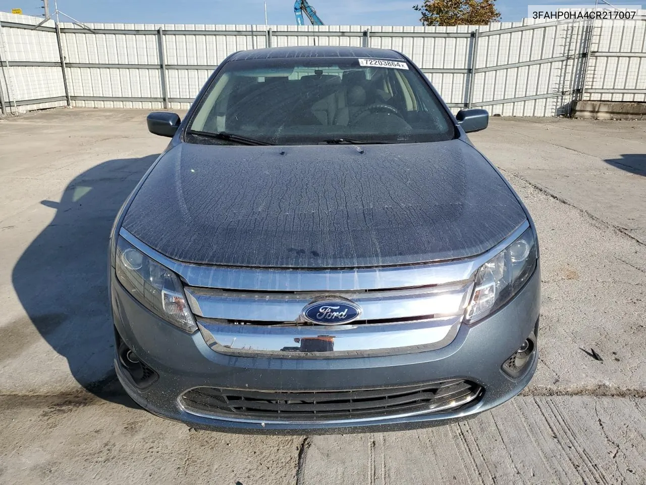 2012 Ford Fusion Se VIN: 3FAHP0HA4CR217007 Lot: 72203864