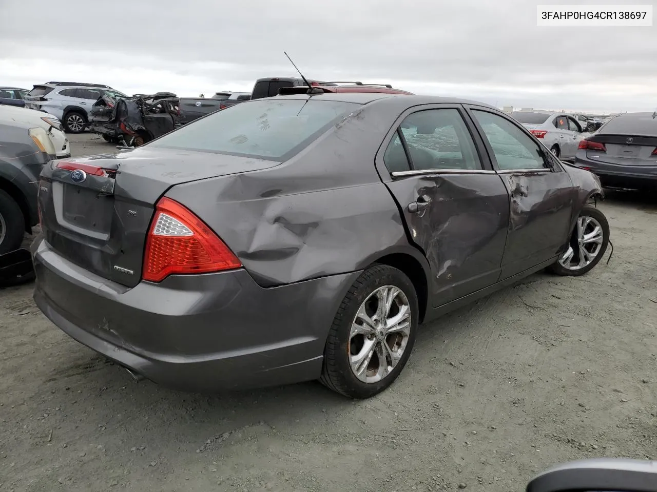 2012 Ford Fusion Se VIN: 3FAHP0HG4CR138697 Lot: 72205334