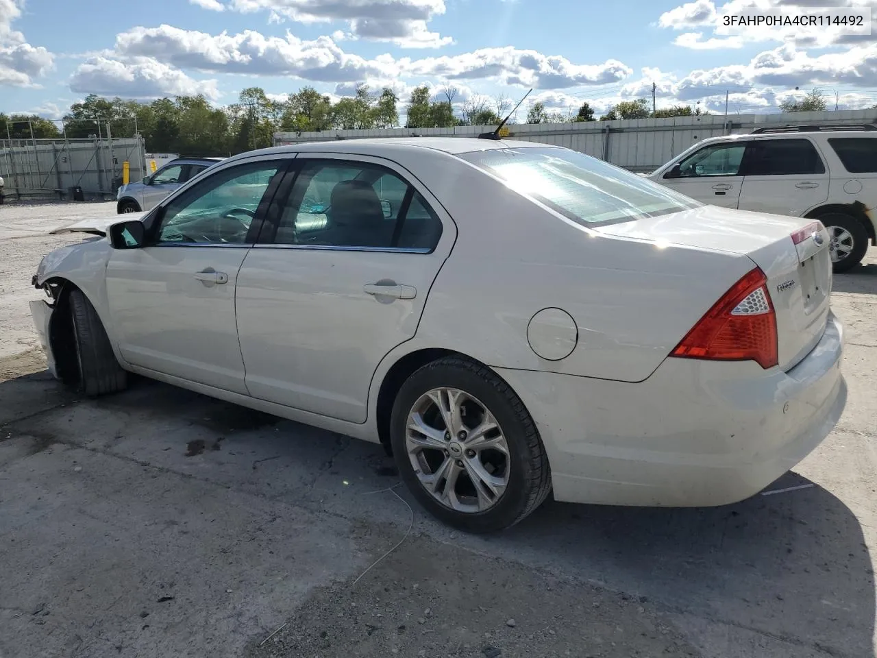 2012 Ford Fusion Se VIN: 3FAHP0HA4CR114492 Lot: 72287414