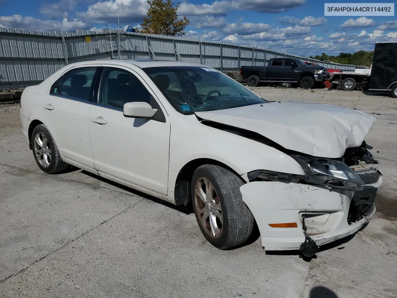 2012 Ford Fusion Se VIN: 3FAHP0HA4CR114492 Lot: 72287414