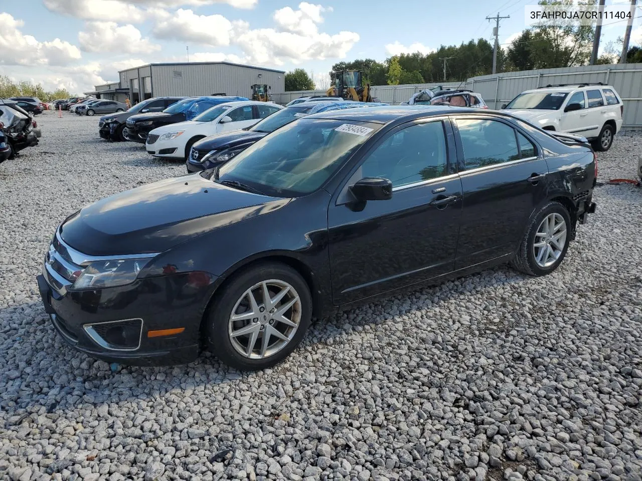 2012 Ford Fusion Sel VIN: 3FAHP0JA7CR111404 Lot: 72934884