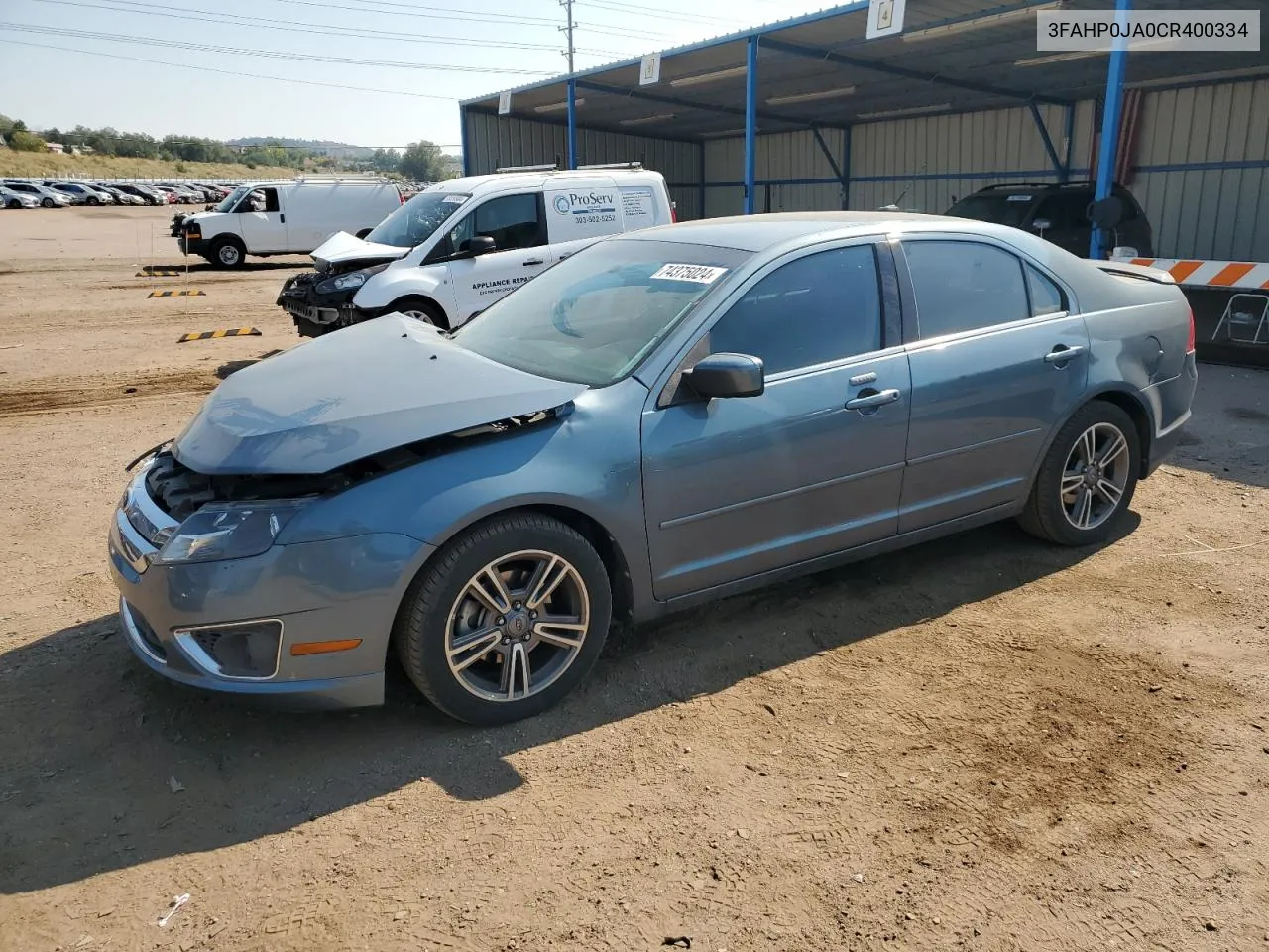 2012 Ford Fusion Sel VIN: 3FAHP0JA0CR400334 Lot: 74375024