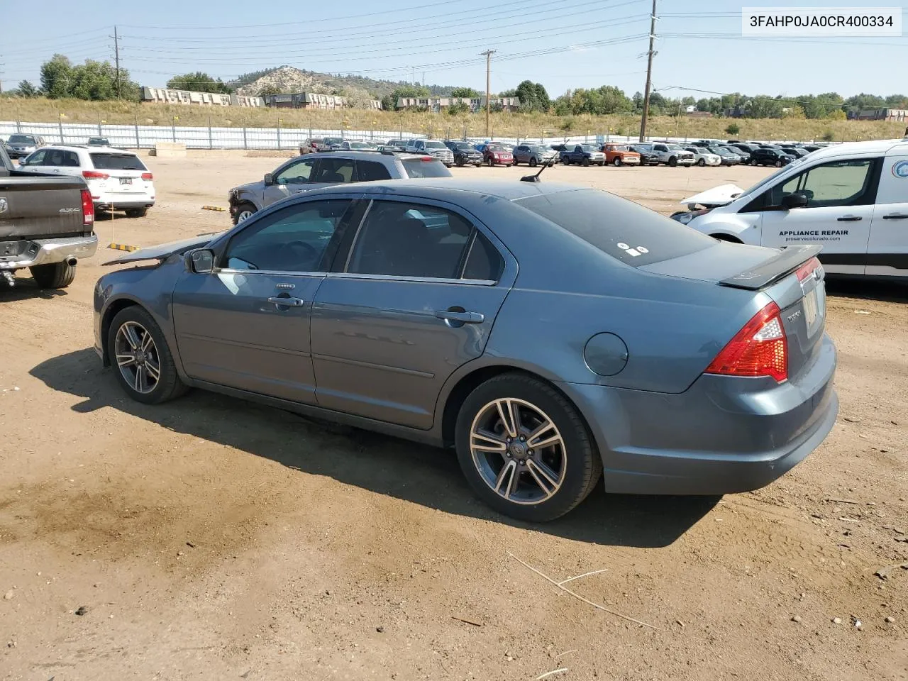 2012 Ford Fusion Sel VIN: 3FAHP0JA0CR400334 Lot: 74375024