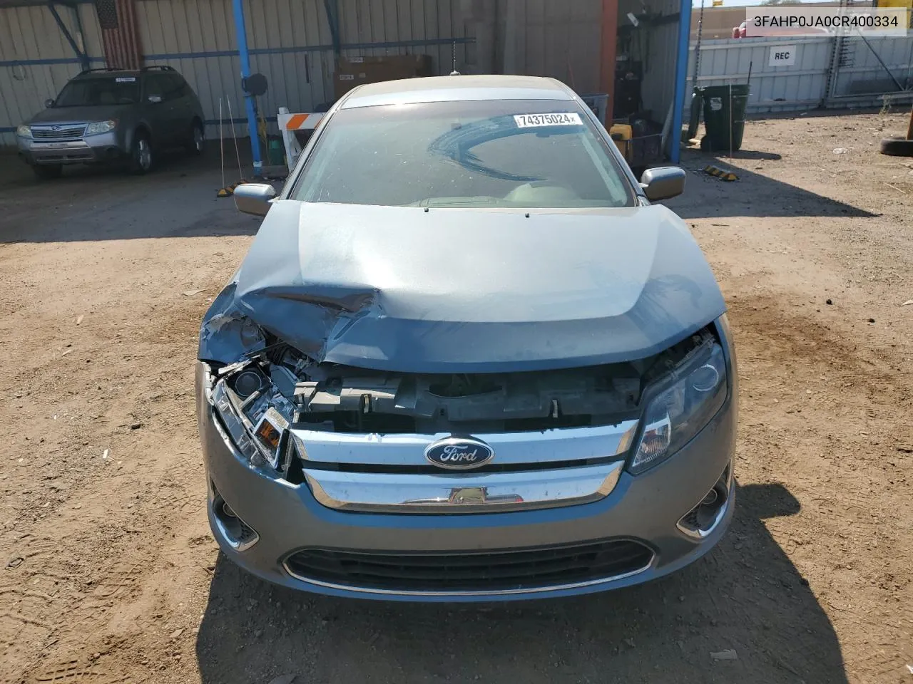 2012 Ford Fusion Sel VIN: 3FAHP0JA0CR400334 Lot: 74375024