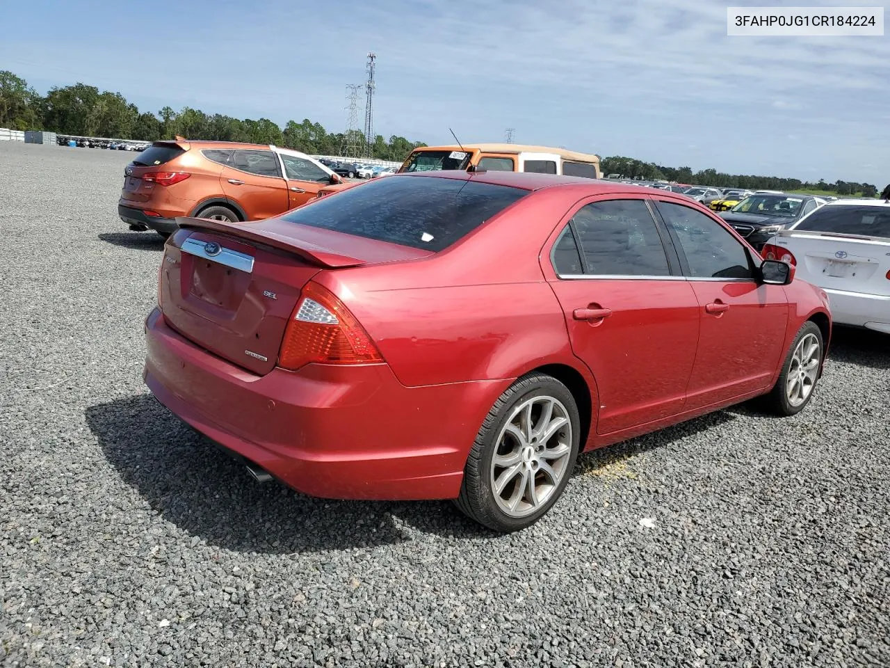 2012 Ford Fusion Sel VIN: 3FAHP0JG1CR184224 Lot: 74665094