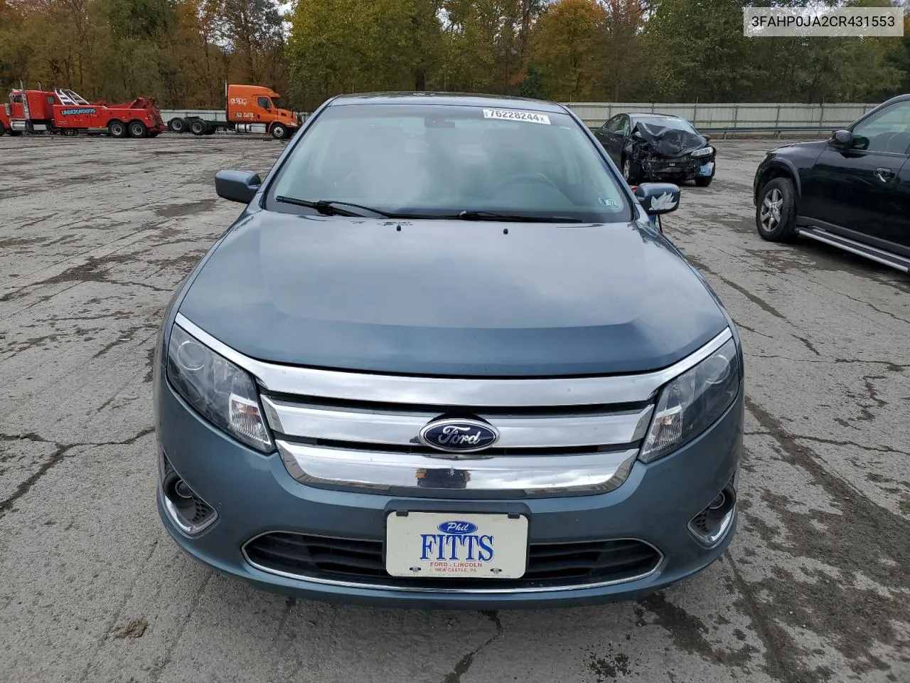 2012 Ford Fusion Sel VIN: 3FAHP0JA2CR431553 Lot: 76228244