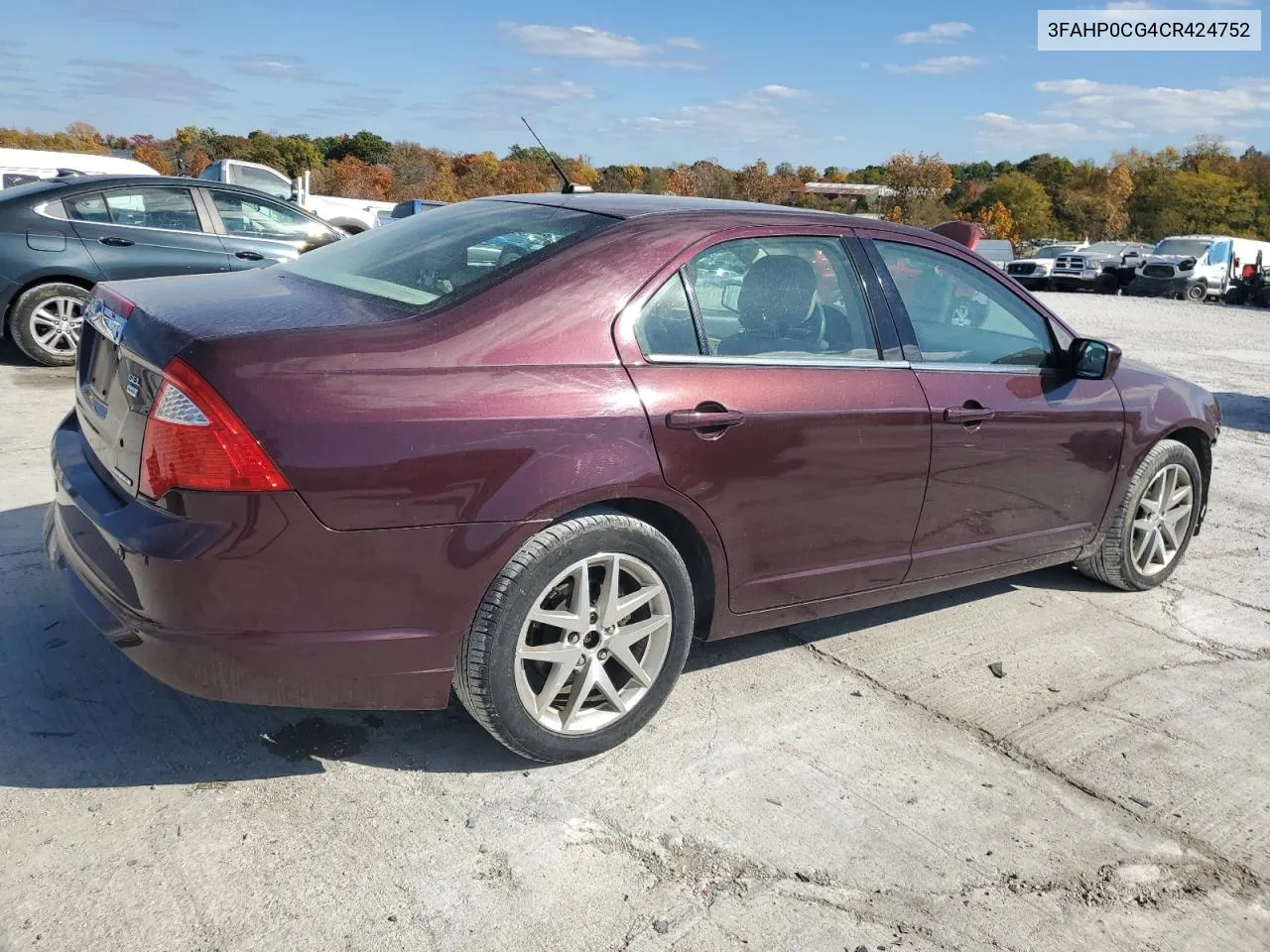 3FAHP0CG4CR424752 2012 Ford Fusion Sel