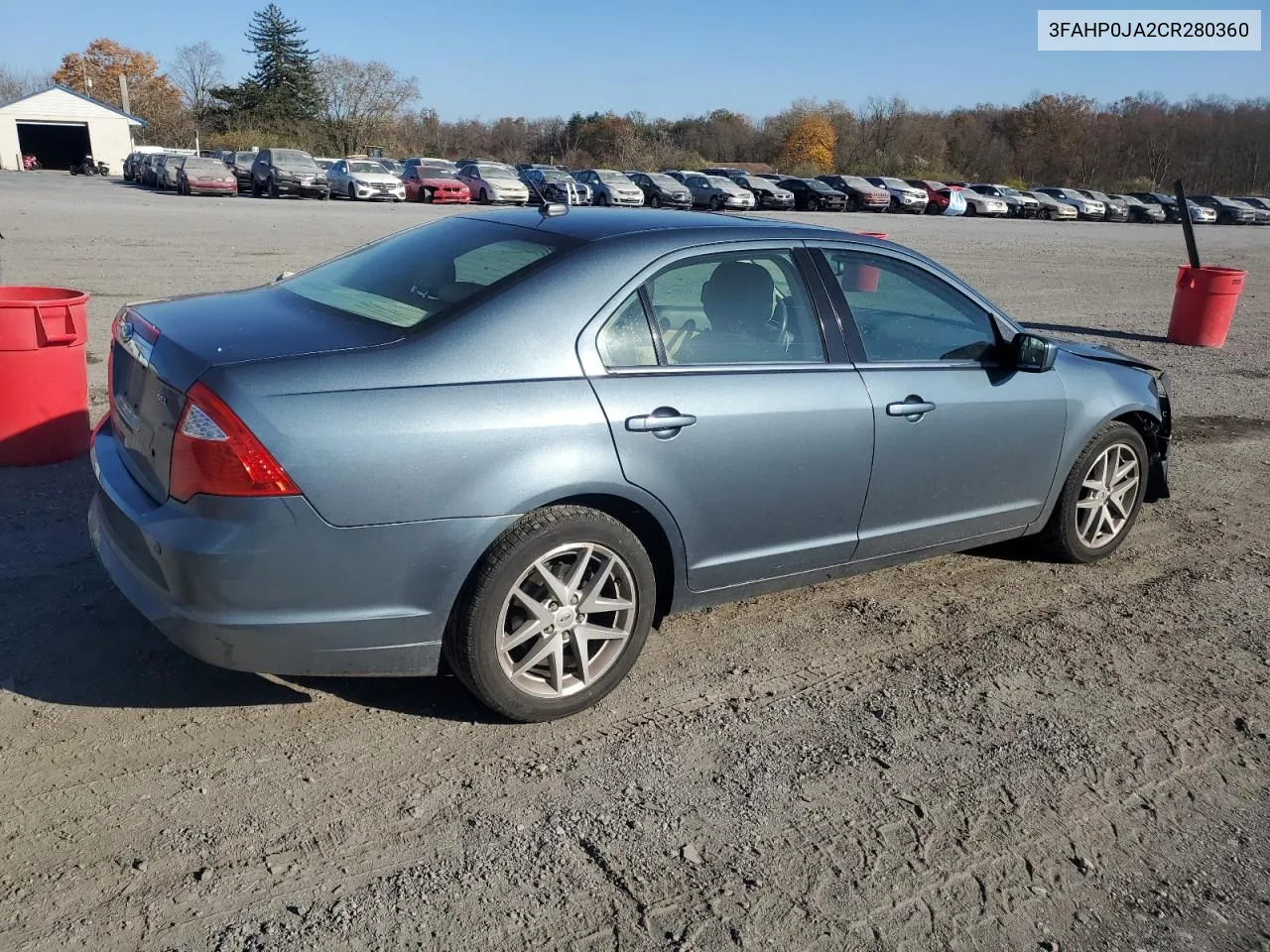 2012 Ford Fusion Sel VIN: 3FAHP0JA2CR280360 Lot: 77668224