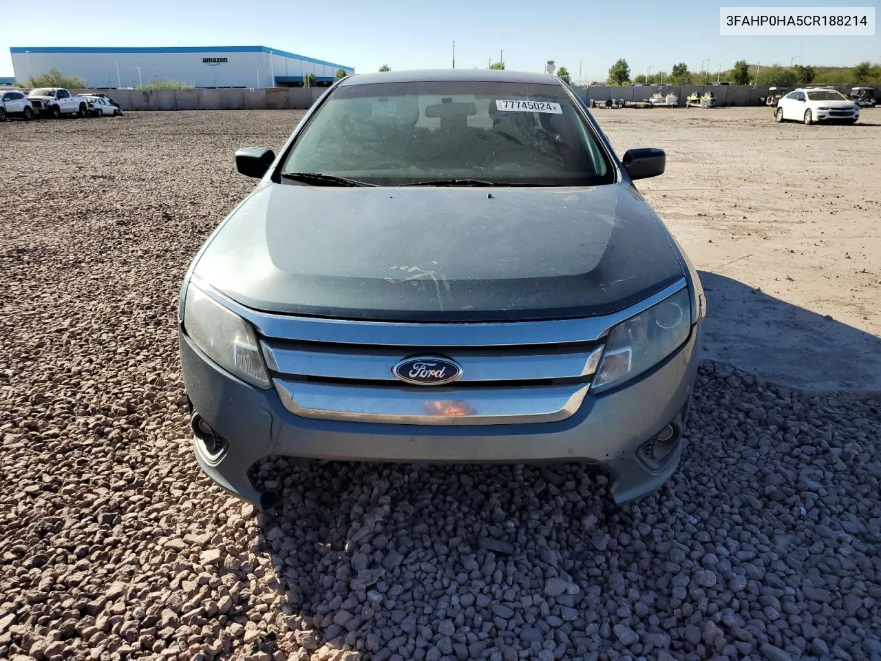 2012 Ford Fusion Se VIN: 3FAHP0HA5CR188214 Lot: 77745024