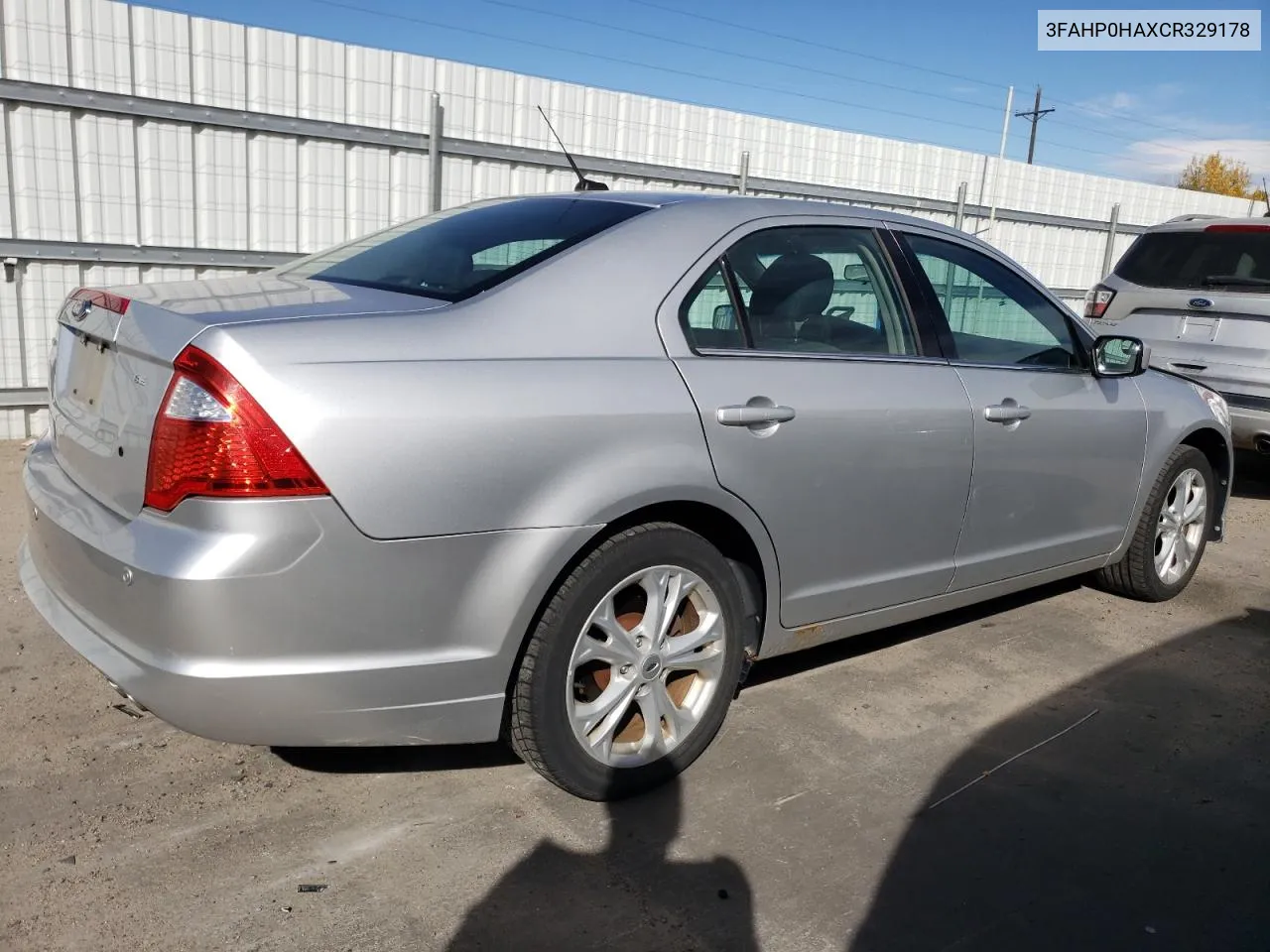 2012 Ford Fusion Se VIN: 3FAHP0HAXCR329178 Lot: 78225594