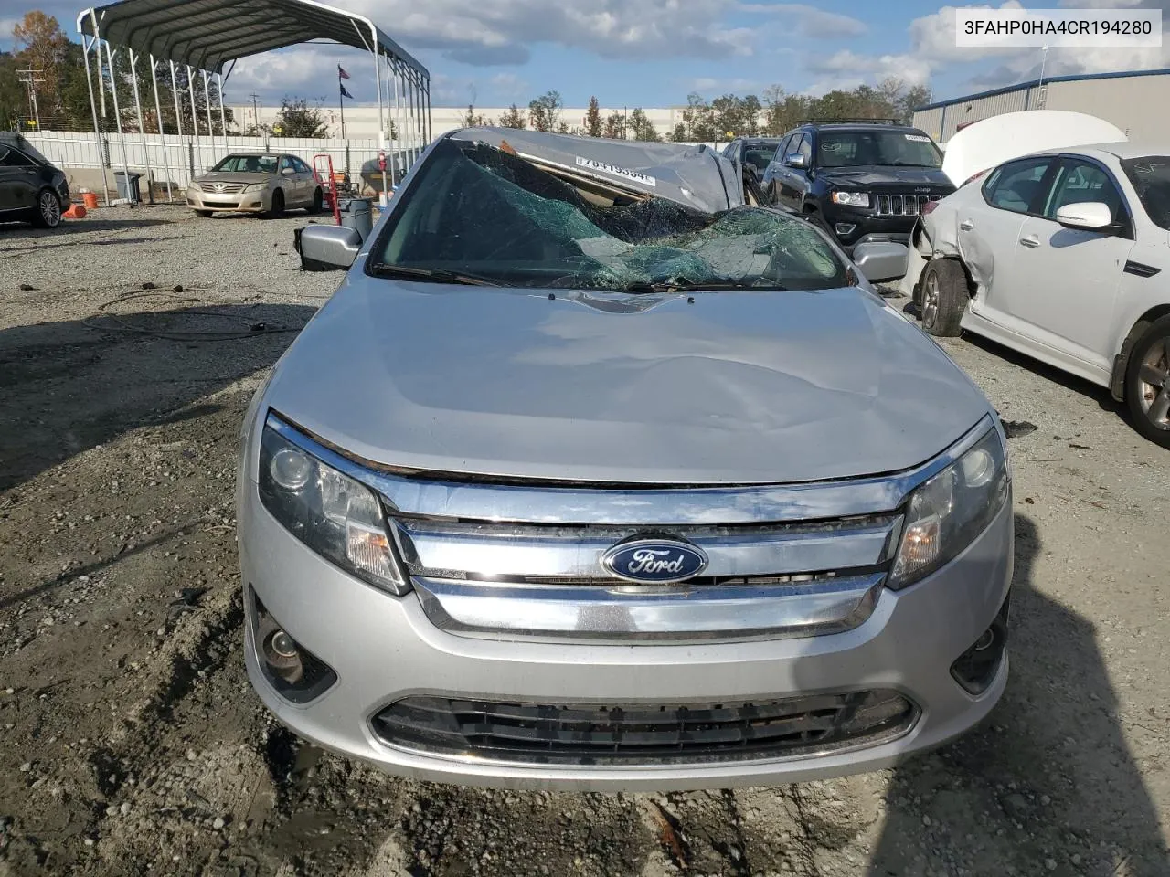 2012 Ford Fusion Se VIN: 3FAHP0HA4CR194280 Lot: 78419354