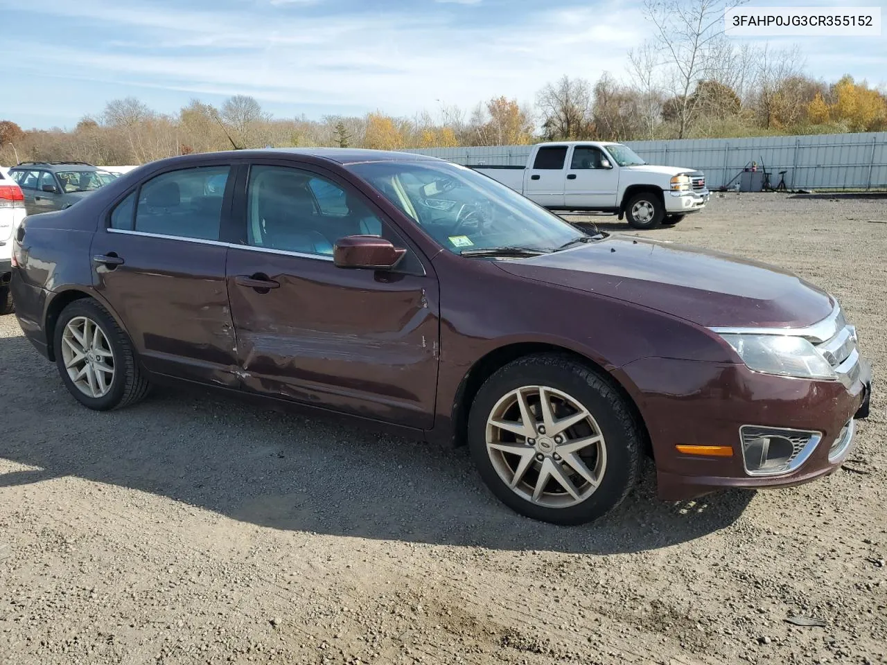 2012 Ford Fusion Sel VIN: 3FAHP0JG3CR355152 Lot: 78641834