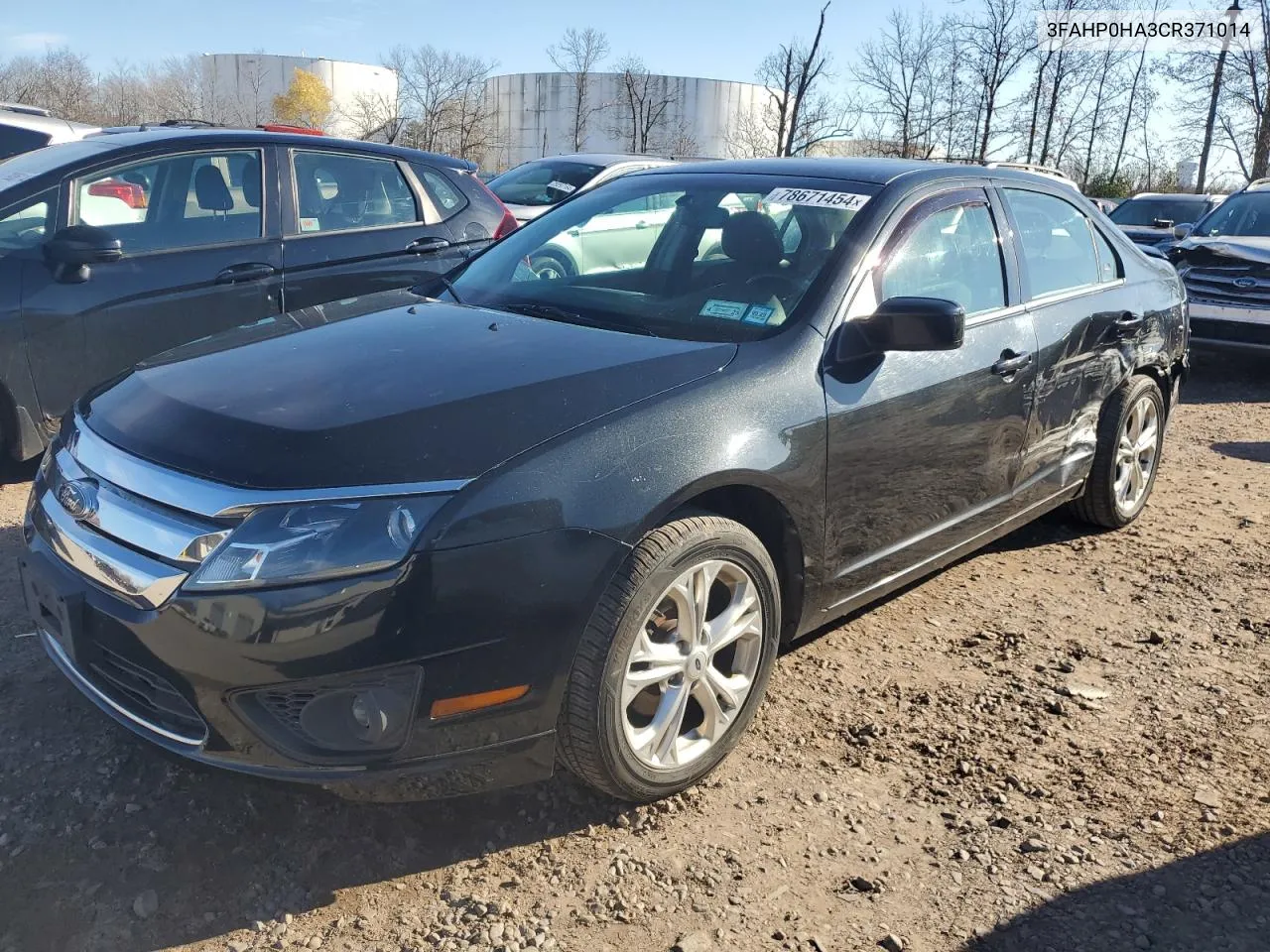 2012 Ford Fusion Se VIN: 3FAHP0HA3CR371014 Lot: 78671454