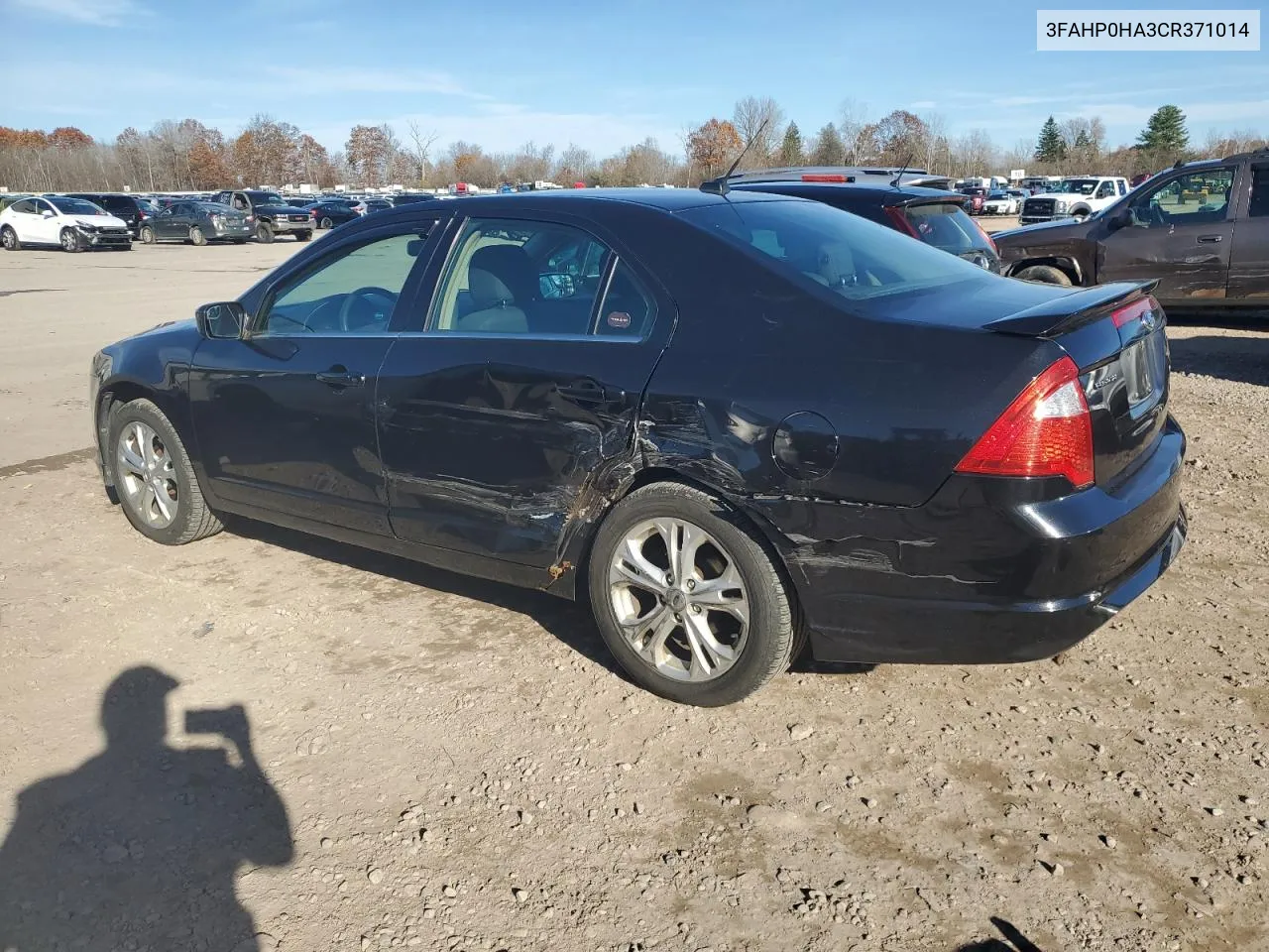 2012 Ford Fusion Se VIN: 3FAHP0HA3CR371014 Lot: 78671454