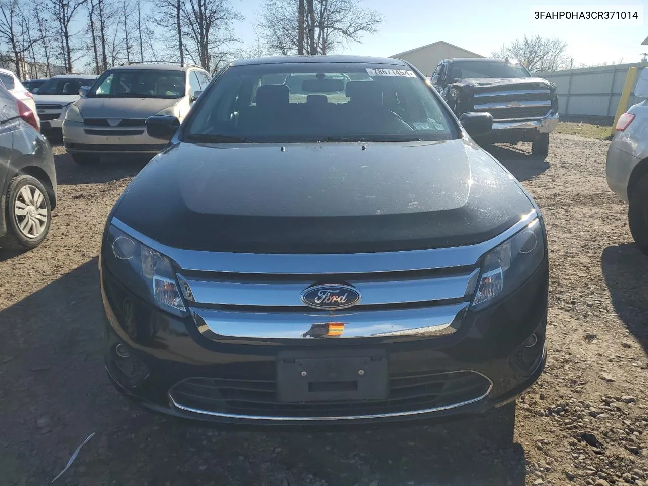 2012 Ford Fusion Se VIN: 3FAHP0HA3CR371014 Lot: 78671454