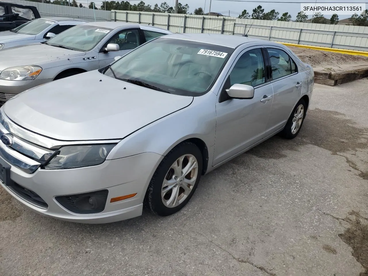 2012 Ford Fusion Se VIN: 3FAHP0HA3CR113561 Lot: 79167594