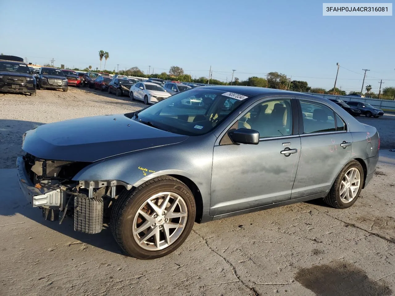 2012 Ford Fusion Sel VIN: 3FAHP0JA4CR316081 Lot: 79397034