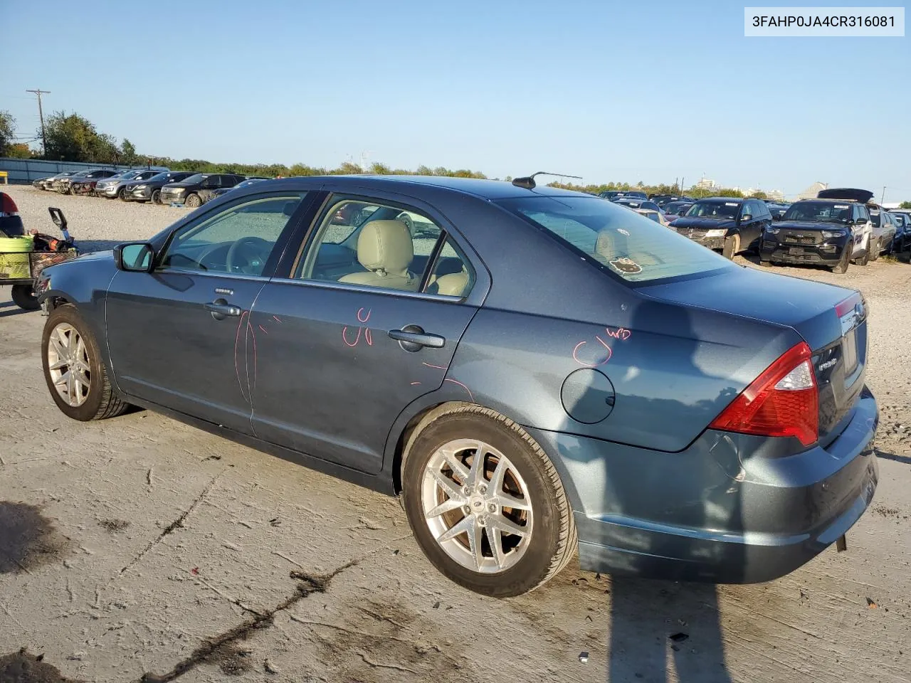 2012 Ford Fusion Sel VIN: 3FAHP0JA4CR316081 Lot: 79397034