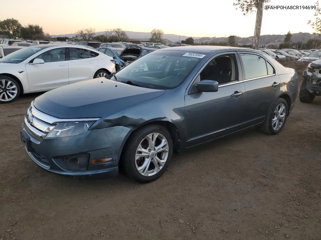 2012 Ford Fusion Se VIN: 3FAHP0HA8CR194699 Lot: 79652894