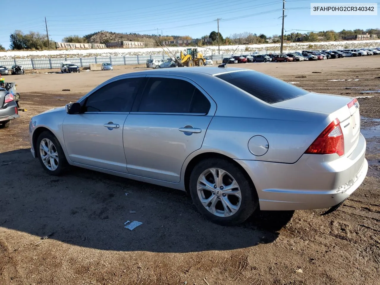 2012 Ford Fusion Se VIN: 3FAHP0HG2CR340342 Lot: 79750004