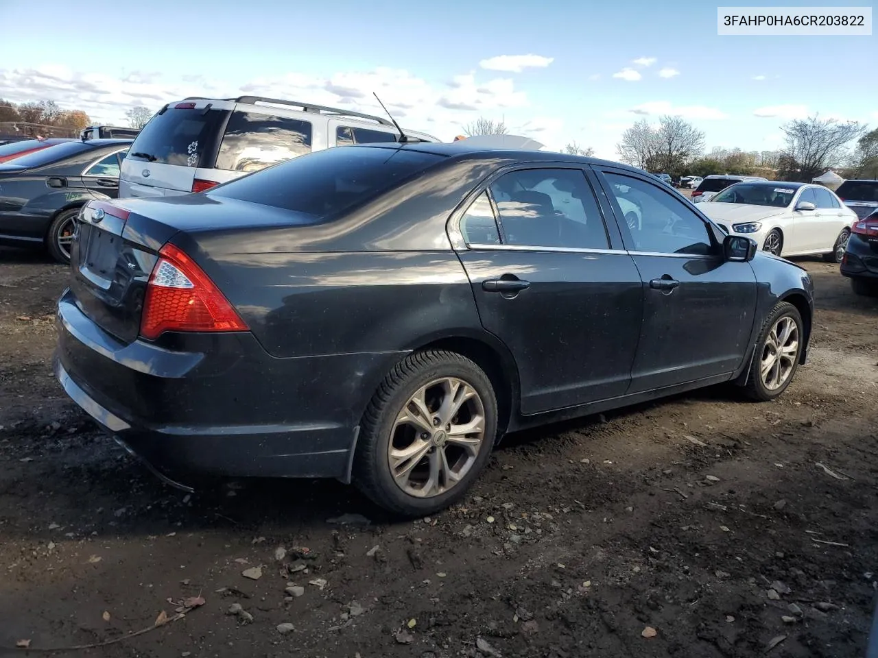 3FAHP0HA6CR203822 2012 Ford Fusion Se