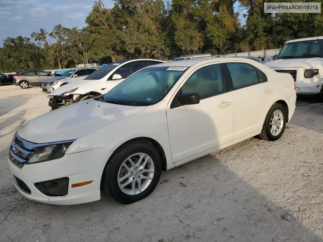 2012 Ford Fusion S VIN: 3FAHP0GA5CR118715 Lot: 80053974