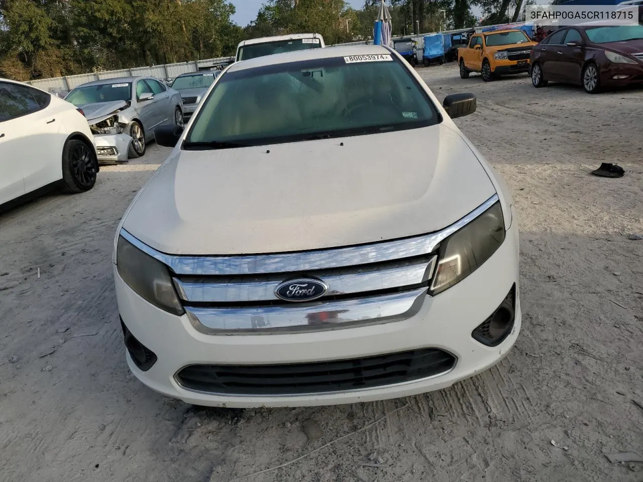 2012 Ford Fusion S VIN: 3FAHP0GA5CR118715 Lot: 80053974