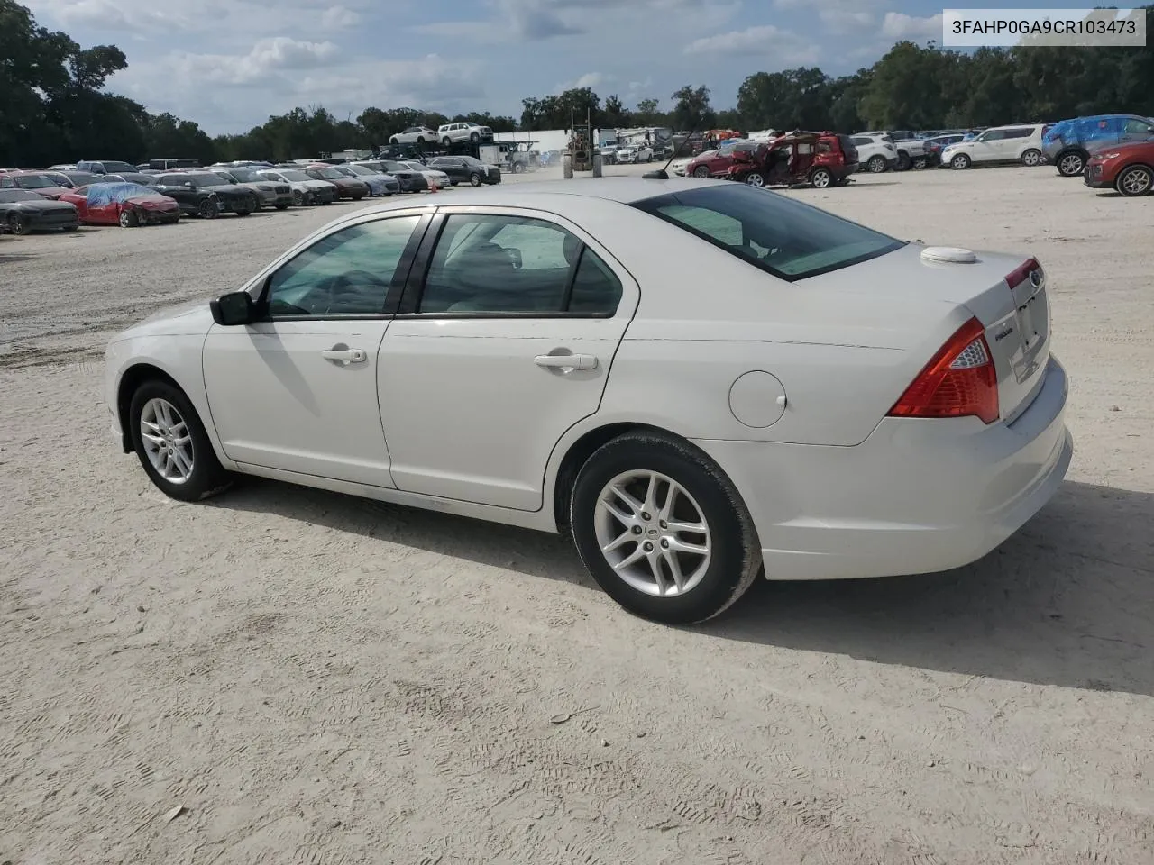 2012 Ford Fusion S VIN: 3FAHP0GA9CR103473 Lot: 80054454