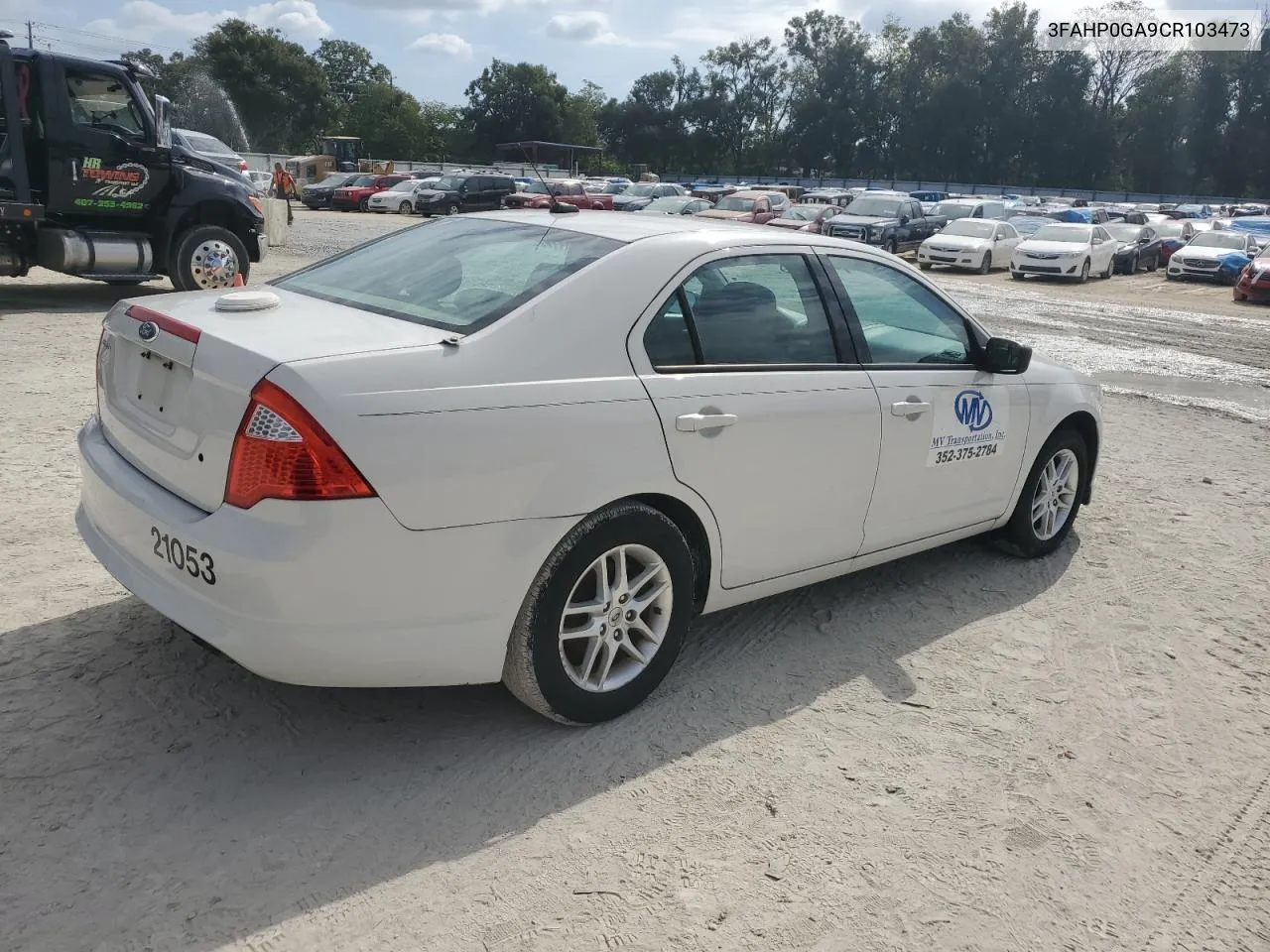 2012 Ford Fusion S VIN: 3FAHP0GA9CR103473 Lot: 80054454