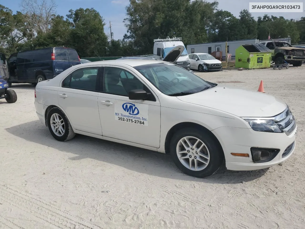 2012 Ford Fusion S VIN: 3FAHP0GA9CR103473 Lot: 80054454