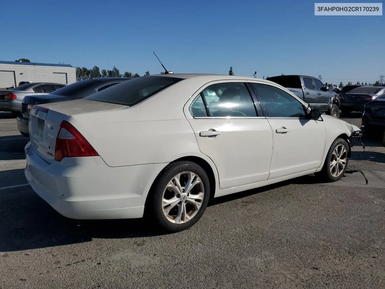 2012 Ford Fusion Se VIN: 3FAHP0HG2CR170239 Lot: 80070744