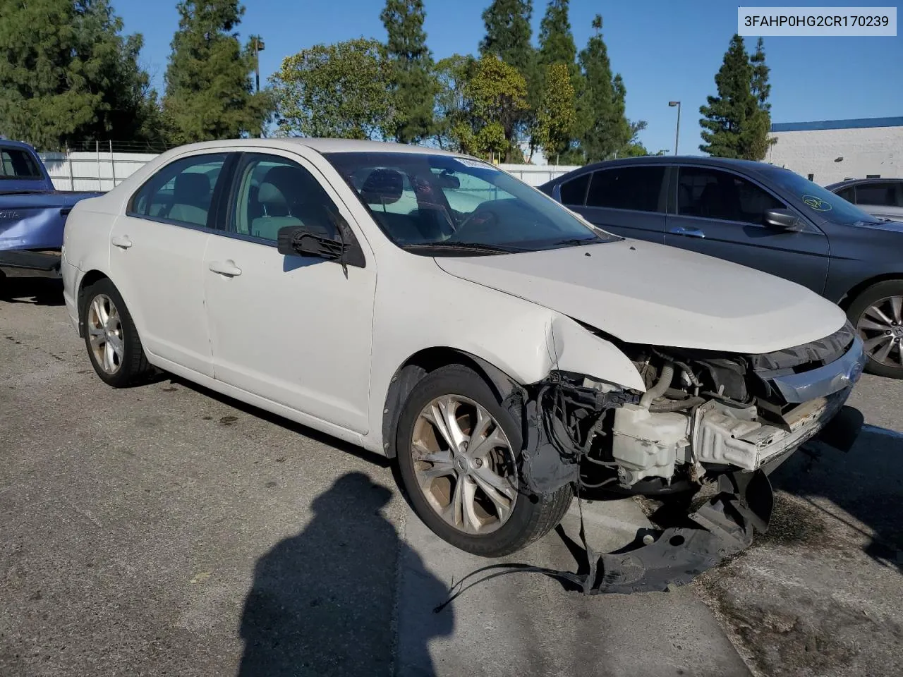 2012 Ford Fusion Se VIN: 3FAHP0HG2CR170239 Lot: 80070744