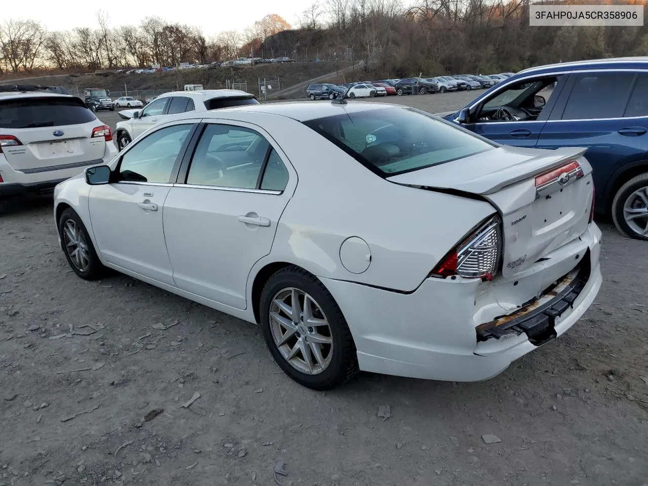 2012 Ford Fusion Sel VIN: 3FAHP0JA5CR358906 Lot: 80091814