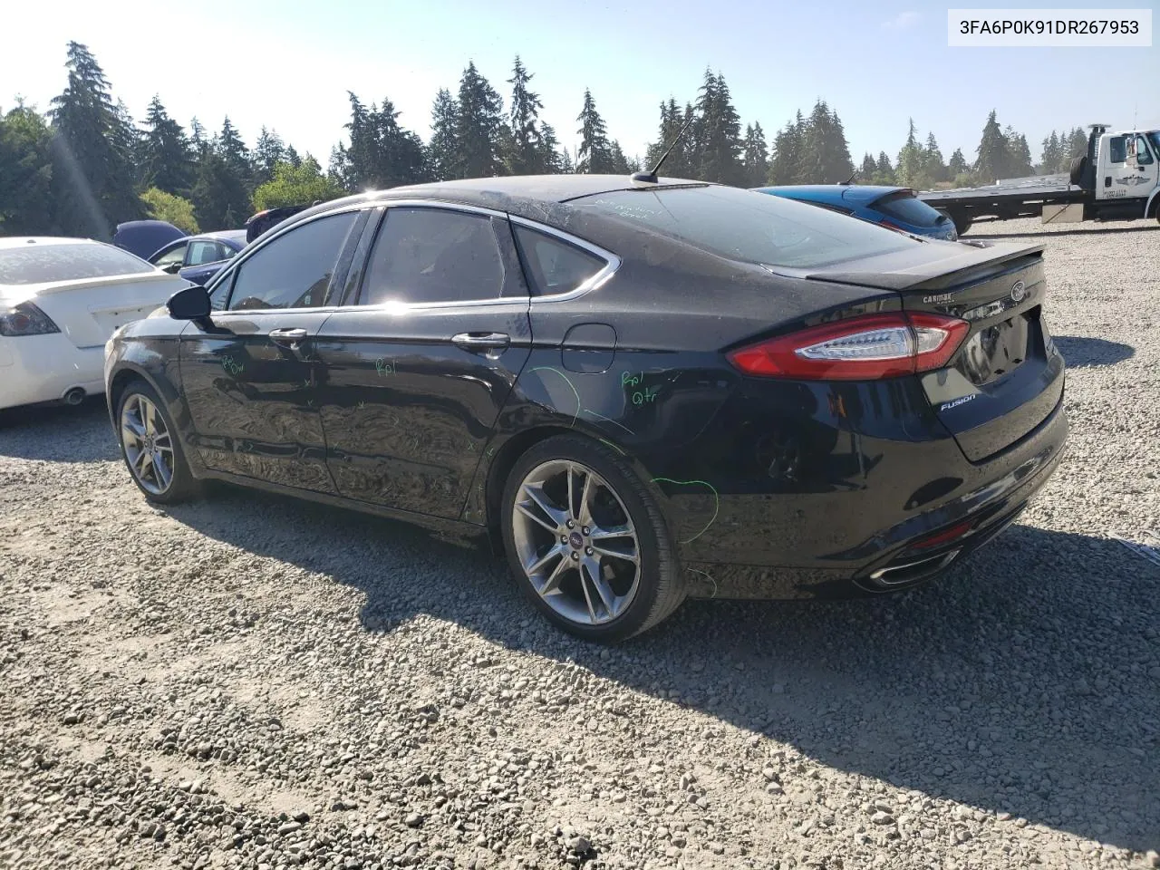 2013 Ford Fusion Titanium VIN: 3FA6P0K91DR267953 Lot: 63516074